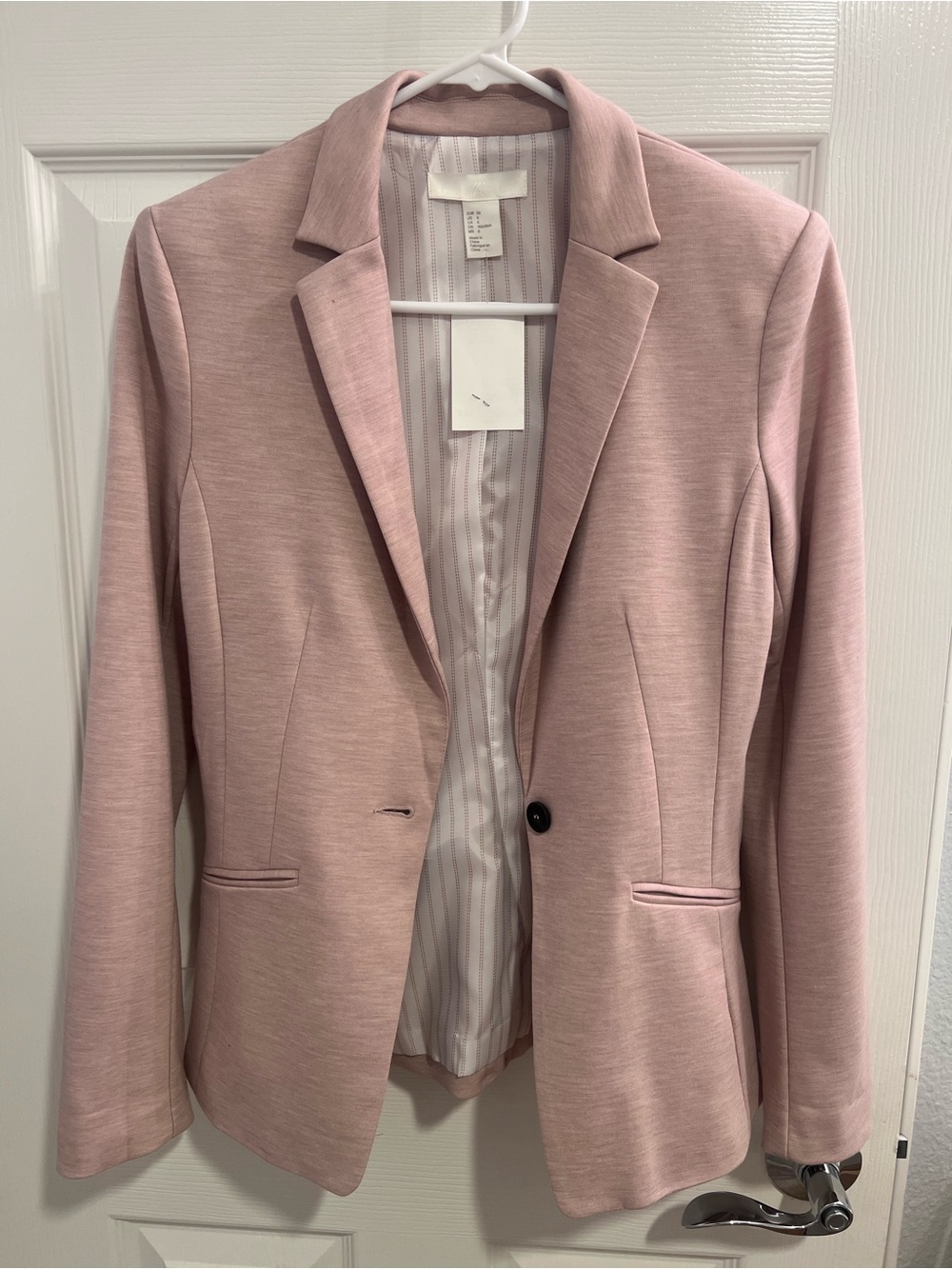 H&M NWT Blush Pink Tailored Blazer - Single-Button Jacket